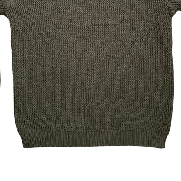 R&R Outdoors Henley Thermal Knit Sweater Olive Green Gorpcore Outdoor Rugged-M - Picture 6 of 10